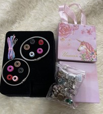 NEW Unicorn73 Pieces 2 Charm Bracelet Gift Box Set/ Girls Craft