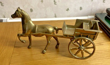 *** Beautiful Vintage Solid Brass - Pony / Horse and Cart / Trap ***