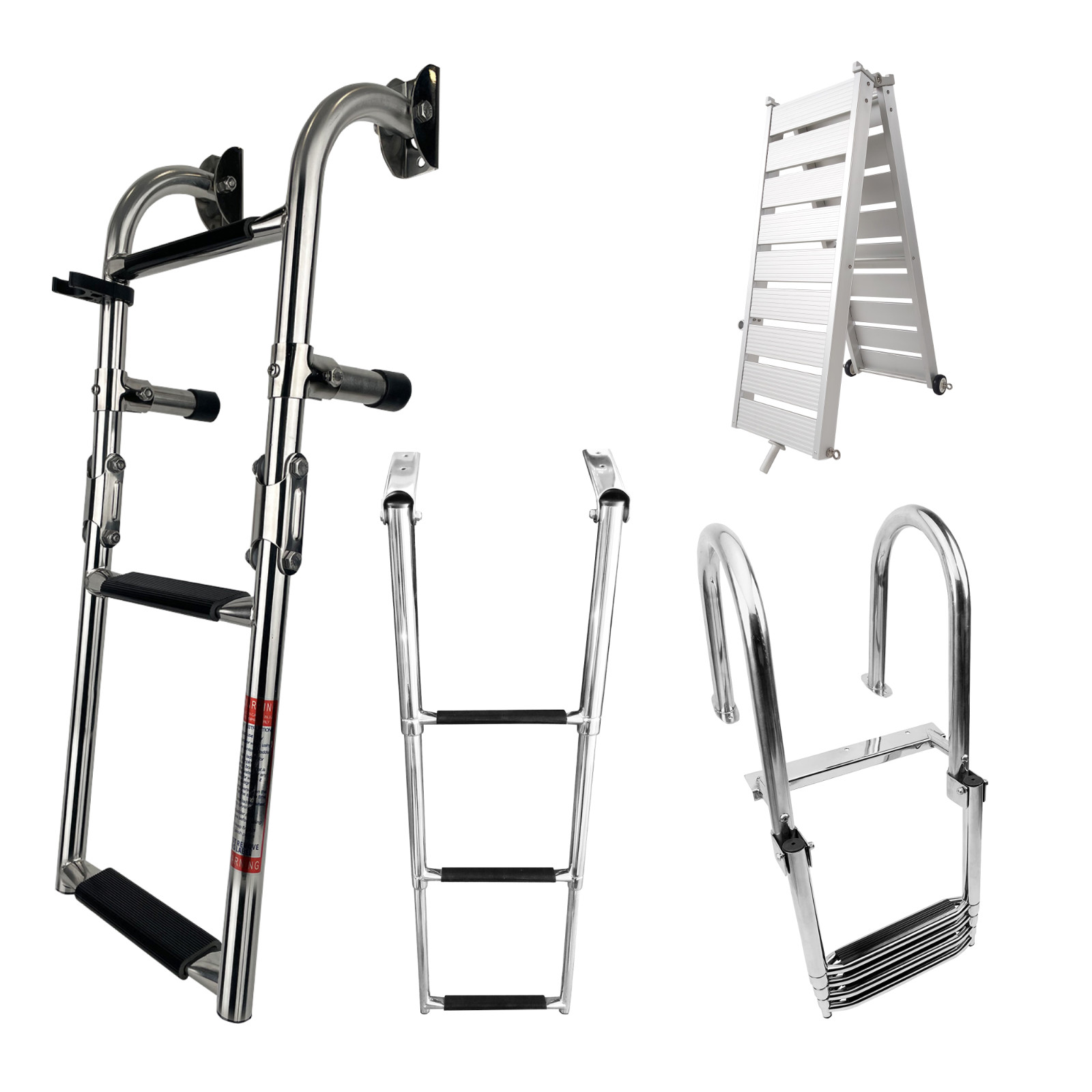 WORHAN® Escalera Plegable De Acero Inoxidable Apta Para Uso Marino Piscina