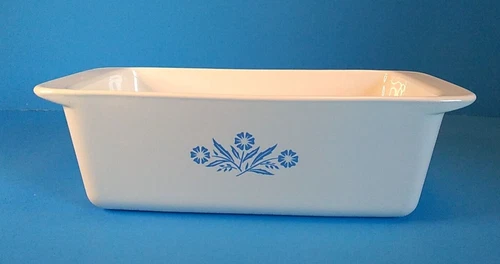 With Lid Corning Ware P-315-b 2 QT Loaf Pan Dish Blue Cornflower 9x5x3 USA