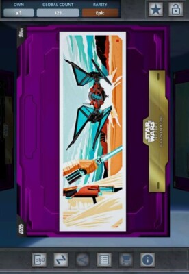 Digital Star Wars Card Trader Illustrated CTI Purple Rey vs TIE Fighter 125cc