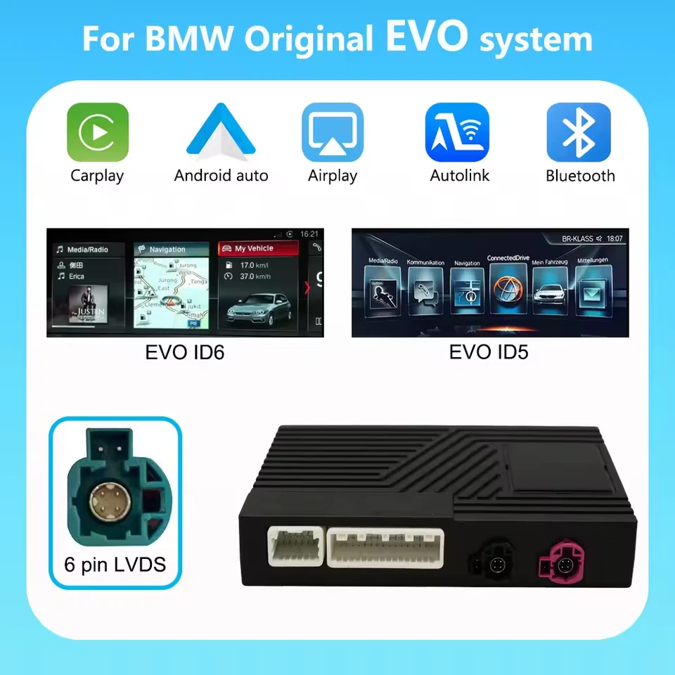 Kit retrofit auto wireless Apple Carplay Android per BMW 1 2 3 4 5 6 7 con EVO - Immagine 2 di 4