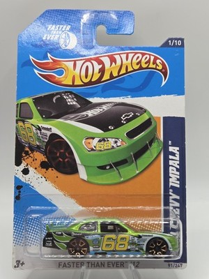 Hot Wheels #91 2010 CHEVY IMPALA Faster Than Ever '12 1/10 Green Diecast 