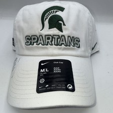 MSU Michigan State Spartans Nike On-Field NCAA Game Day Adjustable White Dad Hat