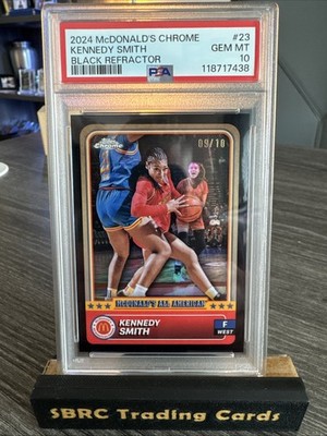 2024 McDONALD'S CHROME #23 KENNEDY SMITH /10 BLACK REFRACTOR PSA