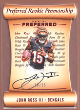 John Ross III 2017 Panini Preferred Rookie Penmanship/25-On Card Auto-3121. rookie card picture