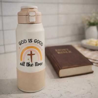 Christian 20oz Insulated Water Bottle God Is Good All The Time Tumbler