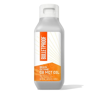 Brain Octane Premium C8 MCT Oil from Non-GMO Coconuts, 14g MCTs, 16 Fl Oz,