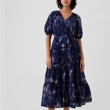 GAP Navy Floral Maxi Dress size M