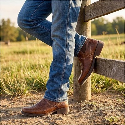 mens dress cowboy boots cheap Men's Caiman Dress Boots