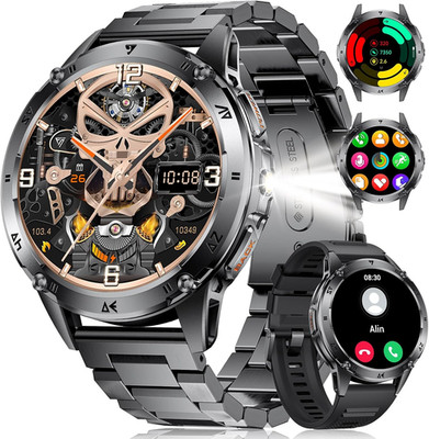 Smartwatch Herren, 1,43'' HD AMOLED Smartwatch Mit Bluetooth-Anrufen, Herzfrequen