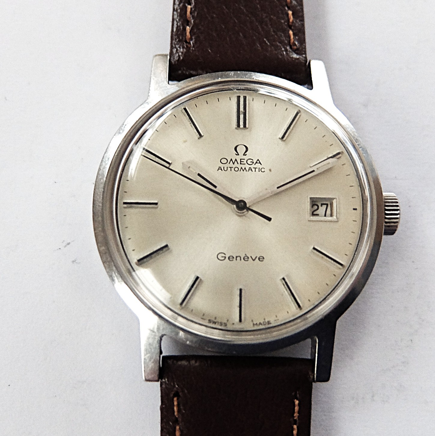 CAL LEVER WRIST 1481 WORKING GENEVE SWISS 1973 MANS AUTOMATIC WATCH OMEGA - vintagewatches.pk