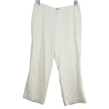 Lauren Ralph Lauren Linen Dress Pants Size 16 Ivory Wide Leg Lined