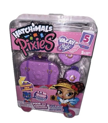 Hatchimals Pixies Vacay Style Mystery Surprise Mini Doll & Accessories Purple Ca