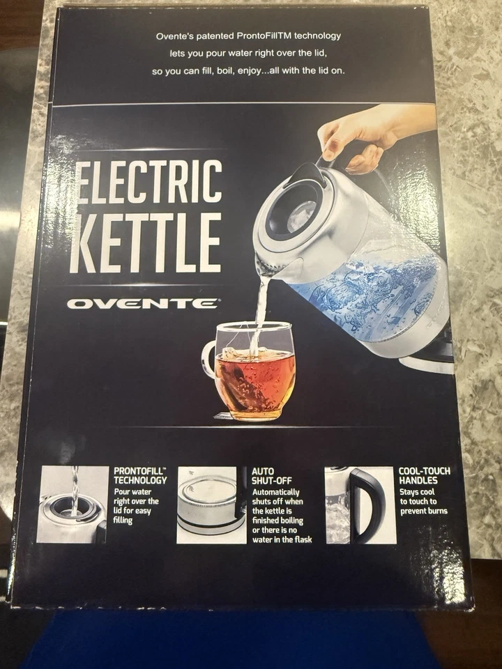 Hervidor de agua eléctrico de vidrio Prontofill 1,7 litros 1500 W plateado KG612S Foto 3 de 4