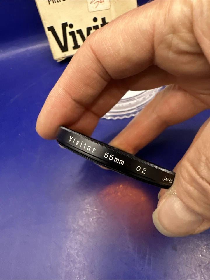 Tornillo de filtro de lente de vidrio Vivitar Orange O2 55 mm NOS EN JAPÓN Foto 2 de 4