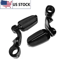 Black 1.25" Adjustable Bracket & Footpegs For Harley Road Glide FLTRX 2015-2026