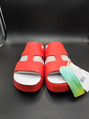 WOMEN'S SIZE 11 Crocs Getaway Platform H-Strap Sandals Color Lava