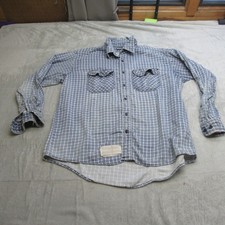 Bulwark Work Shirt Mens XL Blue Plaid Flame Resistant Long Sleeve Button Up READ