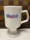 Vintage 5.25” Mobil Oil Milk Glass Coffee Mug Cup