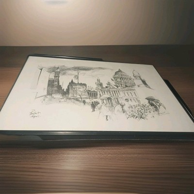  William Papas Print. Belfast ca. 17,5 x 13,5 Zoll gerahmt.