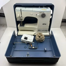ELNA 62C Sewing Machine With Metal Case And Foot Pedal Tested Working