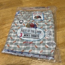 Vtg Fruit Of The Loom Men s 1960s USA BOXER Shorts NOS Set Of 3 Size 32