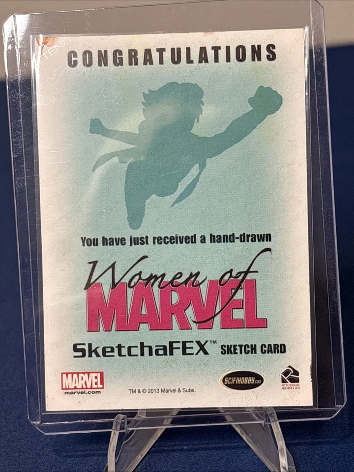 2013 Women of Marvel SketchaFEX Black Widow 1/1 Sketch Card By Mick Glebe - Image 3 of 3