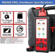 Used Autel MaxiDiag MD808 Pro Automatic Diagnostic Scanner OBD2 Code Reader Tool