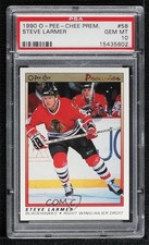 1990-91 O-Pee-Chee Premier Steve Larmer #58 PSA 10 GEM MT 0m2