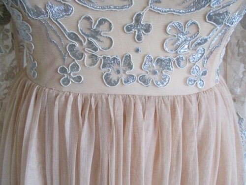 Beautiful Asos Nude, Silver Embroidered Occasion/ Bridesmaid Dress- Size UK10 - Picture 4 of 11