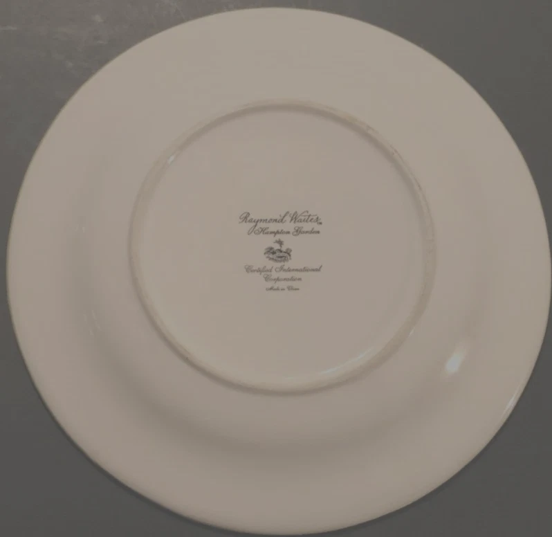 Juego de 2 platos de cena Raymond Waites Hampton Garden Butterfly blanco verde 10,5" Foto 2 de 3