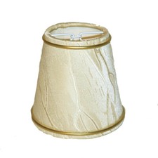 Lampenschirm Aufstecker Struktur Beige + Goldprofiel Kronleuchter  klemmschirm
