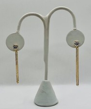 14k Yellow Gold Dangle Earrings with Heart Shaped C/Zs