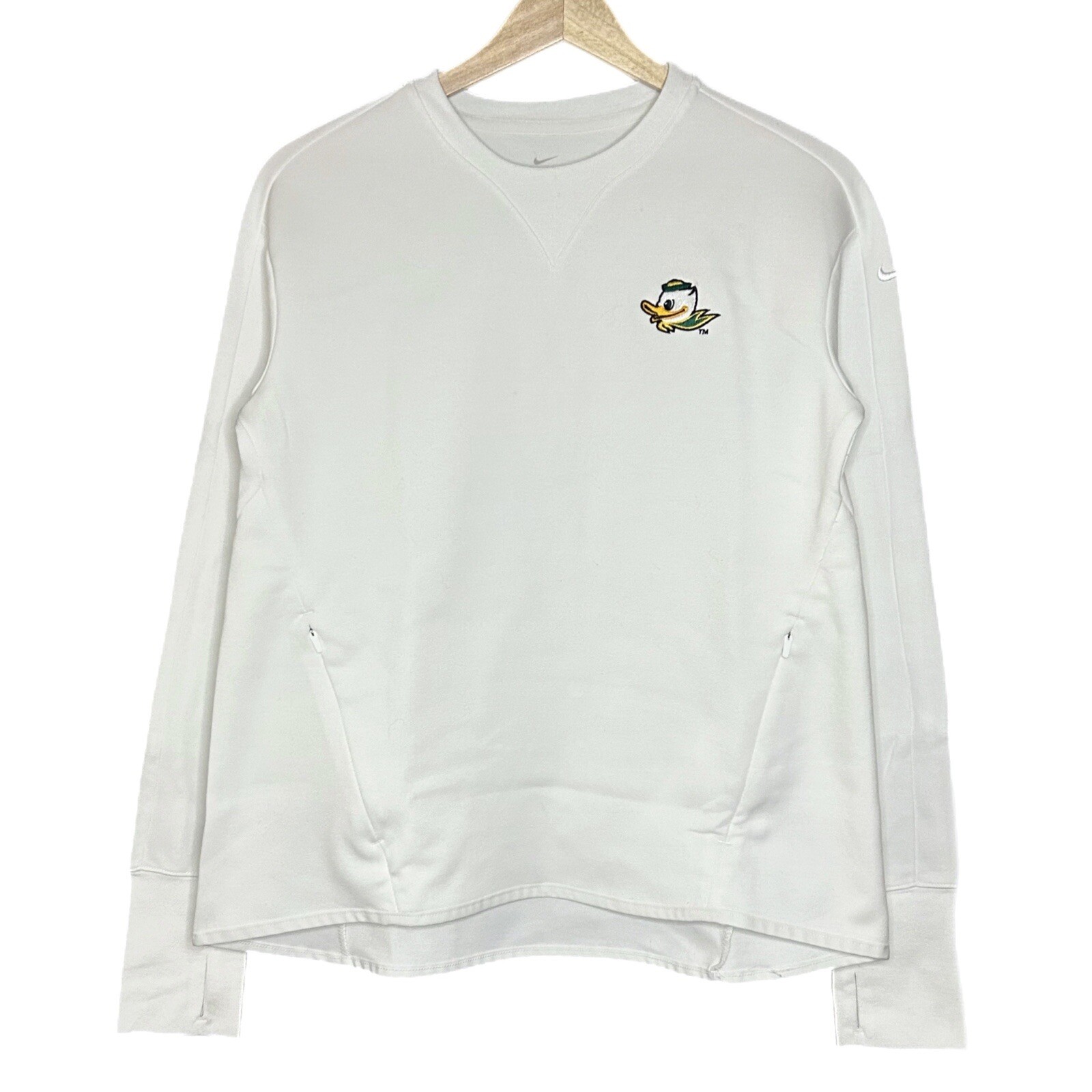 SACAI X NIKE Nike Oregon Ducks Dri Fit Pullover Girocollo Felpa Giacca Bianco Donna Small