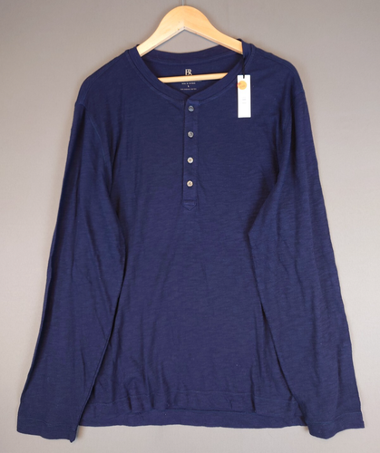 NWT Banana Republic Button Henley Long Sleeve T Shirt Men's Large 100% Cotton