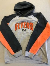 Philadelphia Flyers Sweatshirt Teen Boys Large 14-16 CCM NHL Hockey Hoodie Gray