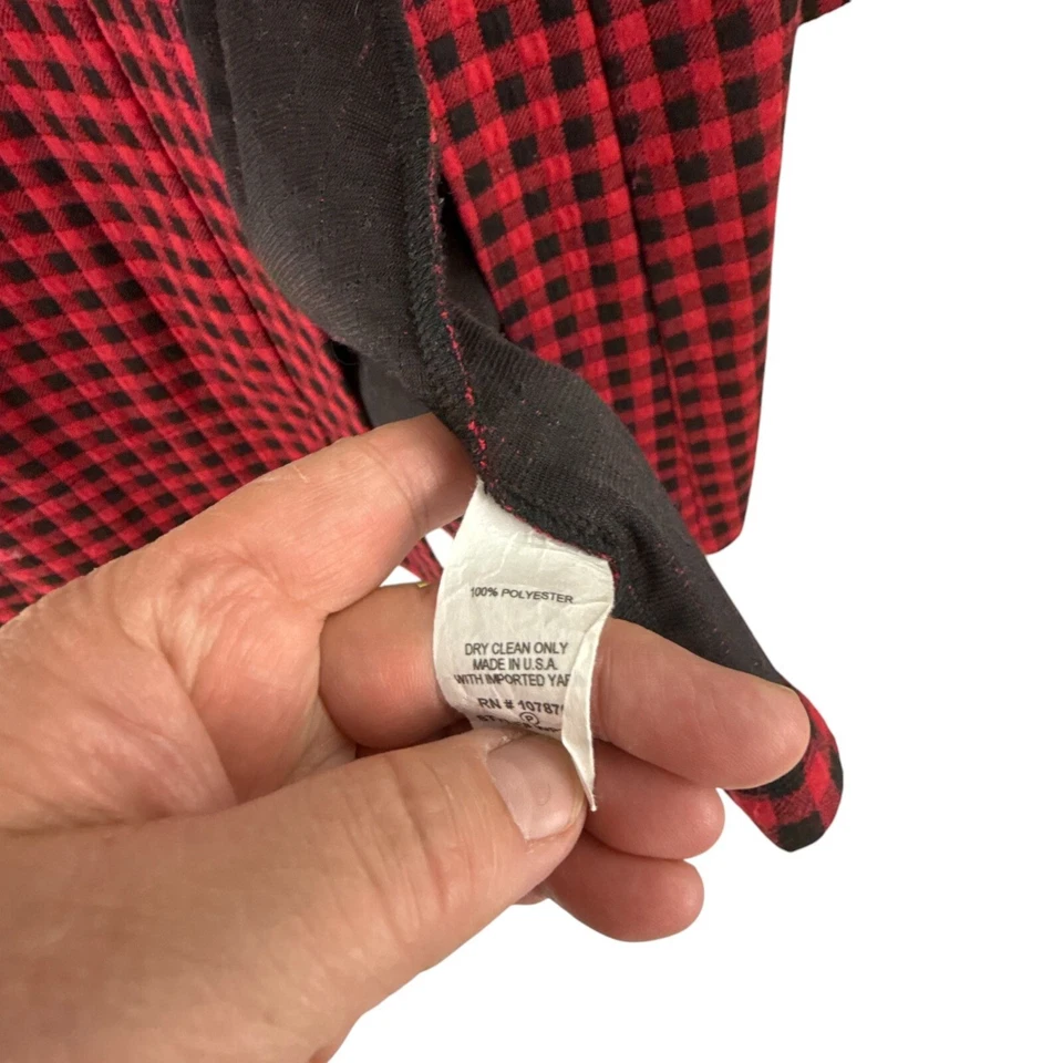 Comfy USA Red Black Plaid Long-Sleeve Button Front Jacket Plus Size 1X Lagenlook - Image 4 of 4