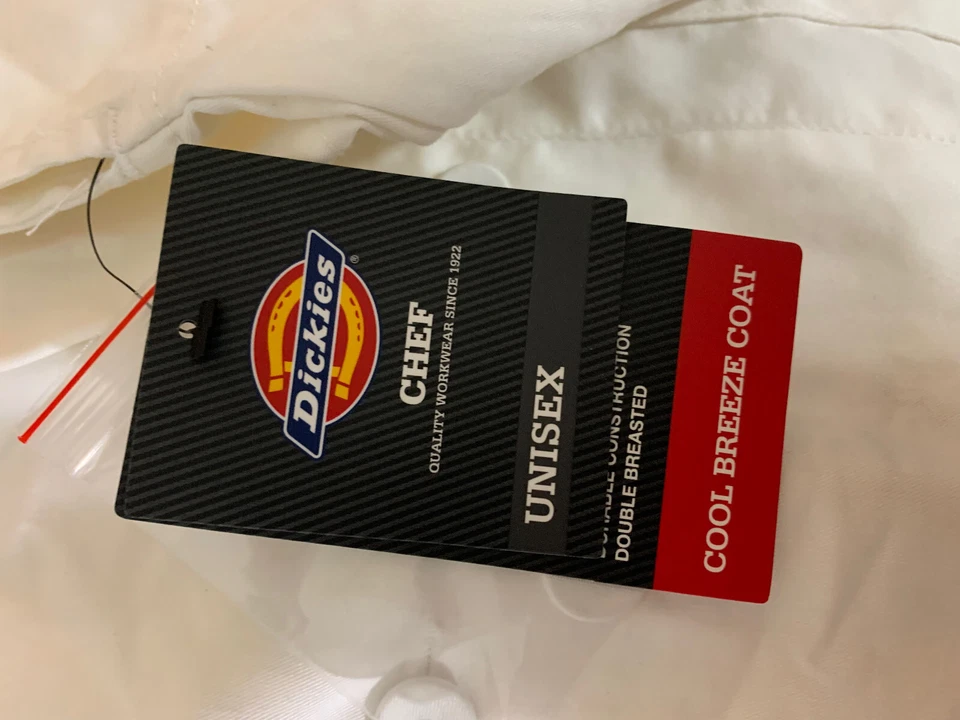 DICKIES White COOL BREEZE CHEF COAT UNISEX WHITE L NEW NWOT - Image 3 of 4