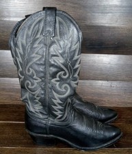 Dan Post USA Made 6491 Mens 6.5 D Tall Black Leather Cowboy Western Boots