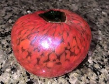 Vintage Murano Style Art Glass Fruit Tomato   Iridescent Sheer