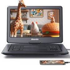 19" Portable DVD Player with 16'' Large Screen 6 Hours Rechargeable Battery HDMI