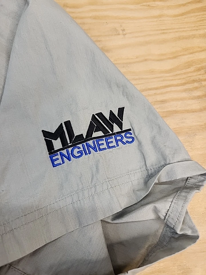 MLAW Mahindra Logo Fishing Outdoors Shirt Vented Lightweight Mens Large Foto 2 de 4