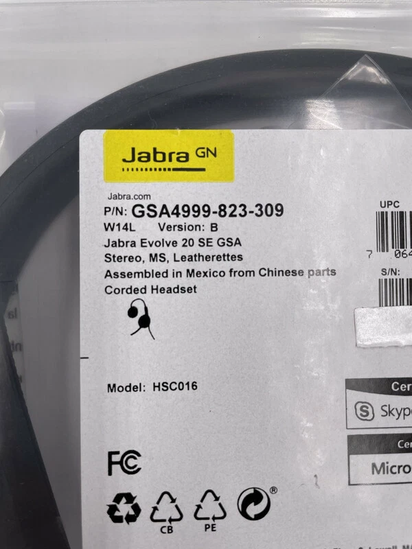 JABRA EVOLVE 20SE MS STEREO HEADSET GSA4999-823-309 - Image 2 of 2