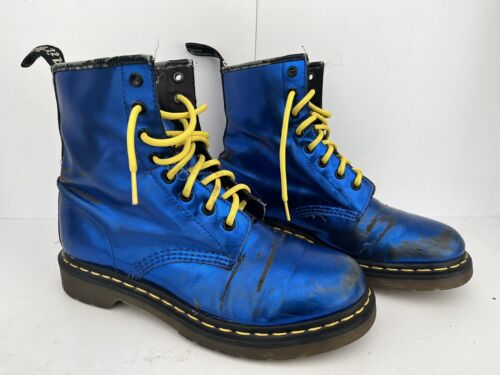 Damskie buty bojowe Dr Martens dzikie niebieskie (błyszczące) UK 7 EU 41 - Zdjęcie 1 z 10