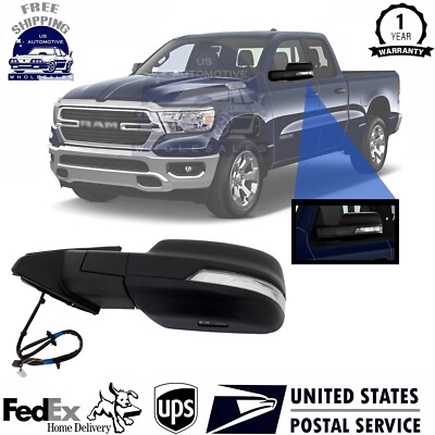 New Left Side Power Mirror Textured For 2019-2022 Ram 1500 CH1320472 68462769AB