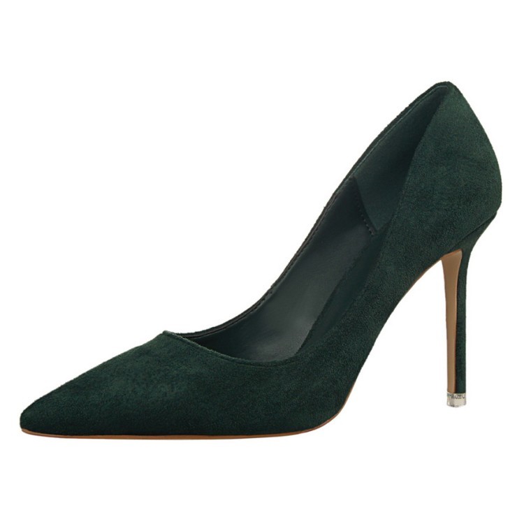 Ladies Pointed Shoes Faux Suede Slim High Heels Evening Party Pumps US Size S939