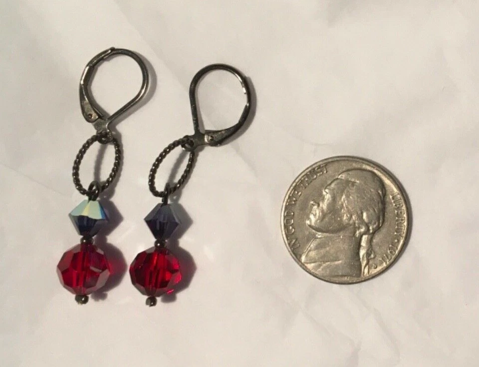 Dabby Reid Melinda Red Swarovski Crystal Drop Earring Foto 3 de 3