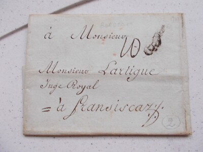 BRIEF VON BORDEAUX.DE M.ST MARTIN AN M.LARTIGUE RICHTER AN FRANCESCAS VON NERAC.1778.
