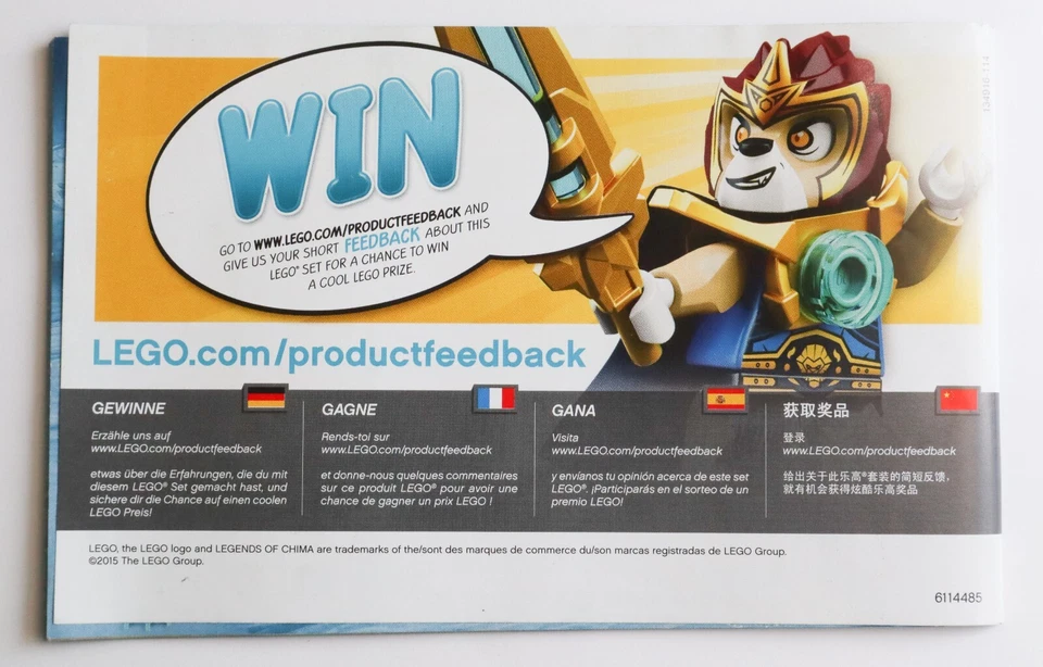 LEGO Legends of Chima 70221: Flinx's Ultimate Phoenix MANUAL ONLY - Image 2 of 2